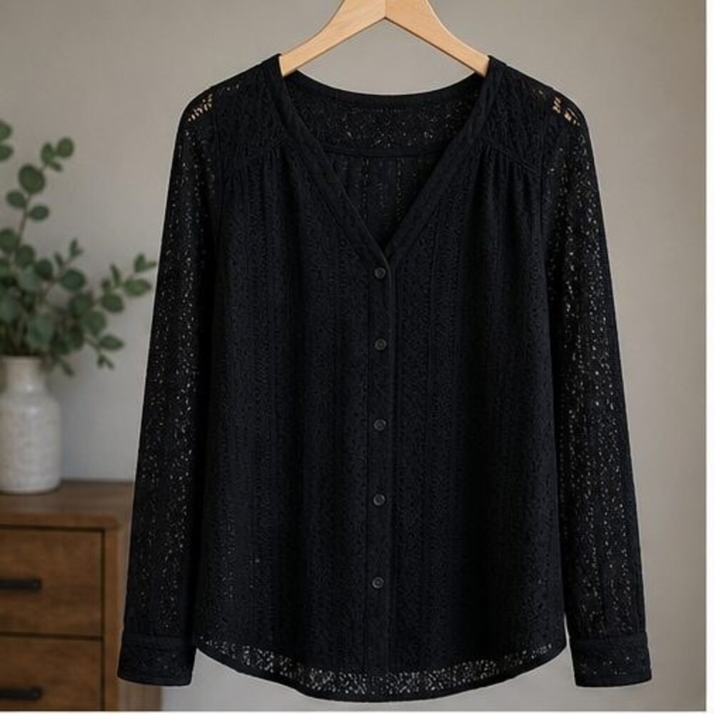 Black V Neck Top